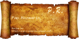Pap Rozmarin névjegykártya